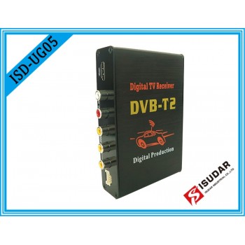 Isudar Double antenna 120KM/H (Max) High Speed Car HD DVB-T2 H.264 MPEG-4 Mobile Digital TV Turner Receiver For Russia Thailand