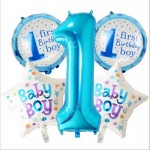 Taoqueen Baby 1st Birthday balloons set pink Blue birthday decorations kids balloons party supplies Cartoon Hats