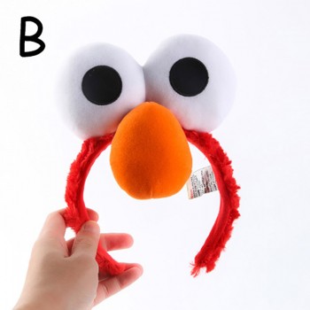 Kawaii Sesame Street Big Eyes Partys Hairbands Hair Hoop Plush Hat For Kids Boy Girls Holiday Birthday Party