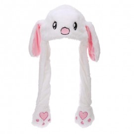 Cute Baby Kids Plush Moving Ears Rabbit Hats Soft Animals Shape Lovely Cartoon Hats Adults Pinching Ear Hat Gifts Kids Party
