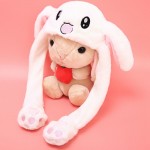 Moving Hat Rabbit Ears Plush Sweet Cute Airbag Cap Soft Plush Sweet Cute Airbag Cap