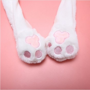 Moving Hat Rabbit Ears Plush Sweet Cute Airbag Cap Soft Plush Sweet Cute Airbag Cap