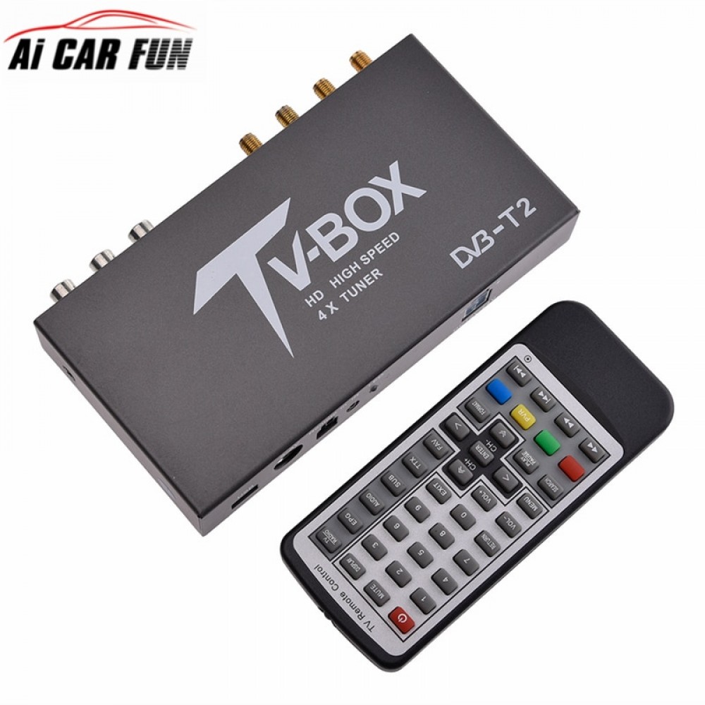 Car Accessories 160-200km/h 4 Antenna DVB T2 Car 4 Mobility Chip Digital Car TV Tuner HD 1080P DVB-T2 Car TV DC 12V 24V Receiver