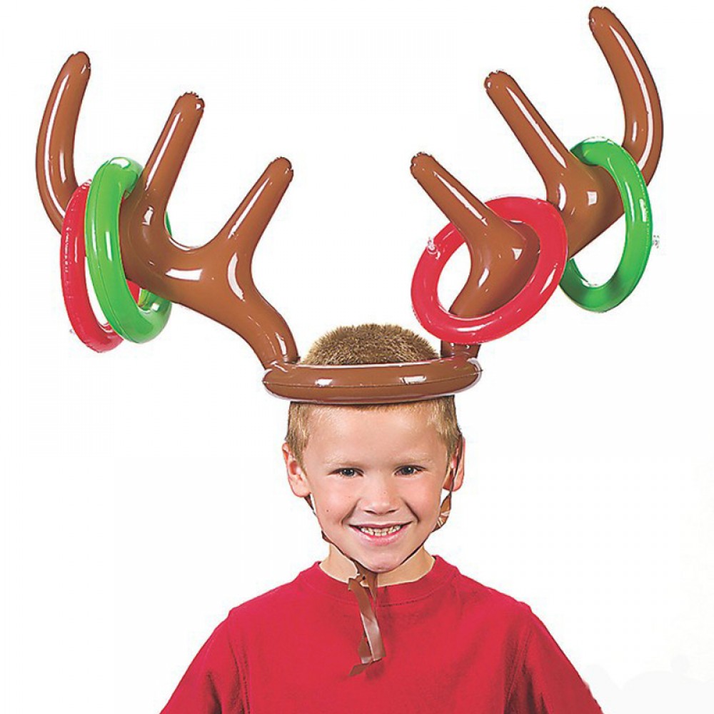 Inflatable Deer Head Ring Throwing Ring Toy Children Outdoor Leisure Sports Christmas Decoration Gifts