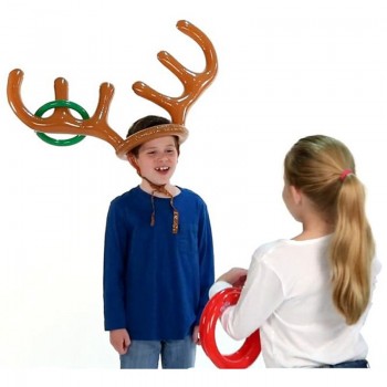 Inflatable Deer Head Ring Throwing Ring Toy Children Outdoor Leisure Sports Christmas Decoration Gifts