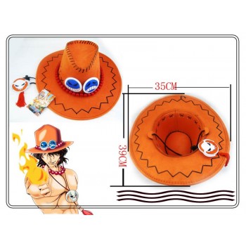 Anime One Piece Portgas D Ace Cartoon Hat Cowboy Souvenirs Pirates Caps With Bones Skull Toys Wholesale Price