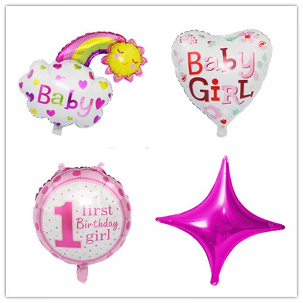 Taoqueen Baby 1st Birthday balloons set pink Blue birthday decorations kids balloons party supplies Cartoon Hats