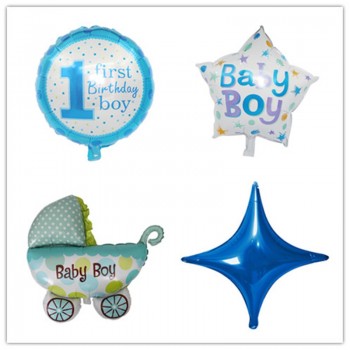 Taoqueen Baby 1st Birthday balloons set pink Blue birthday decorations kids balloons party supplies Cartoon Hats