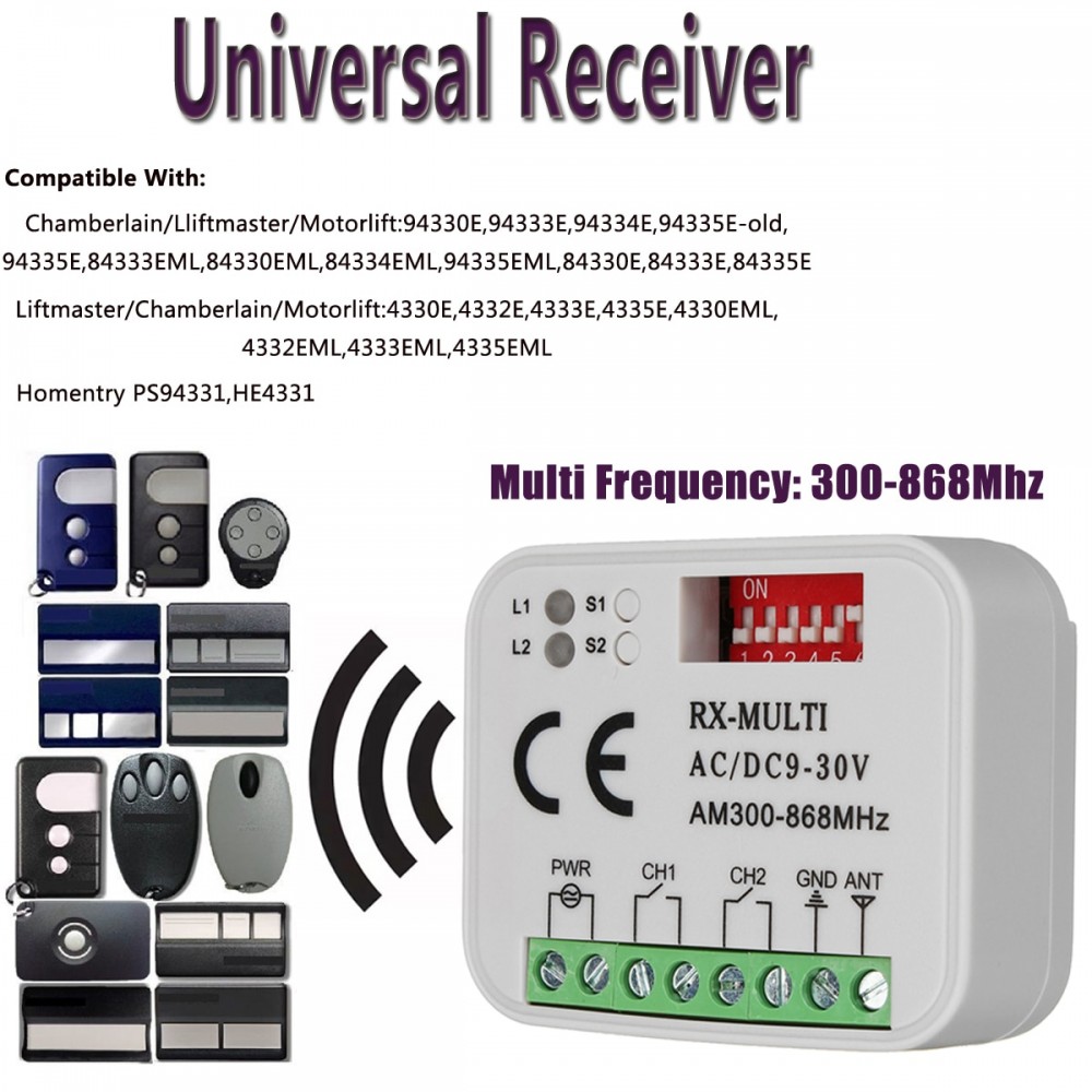 Car Mini Receiver Remote Control Compatible for Codigo Fijo Faacslh Prastel Sommer Gojcm