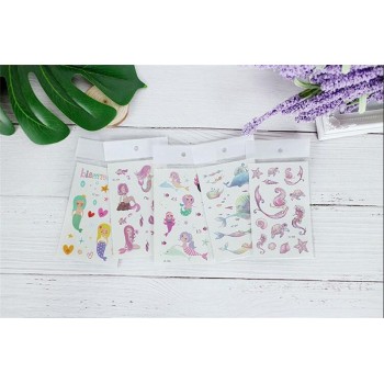 cartoon hat 5pcs Mermaid series Childrens Temporary Tattoos Stickers  Mermaid Waterproof Body Art Sleeve Tattoo  Cartoon hat