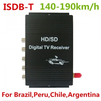 Car ISDB-T Digital TV Tuner Receiver Box Support 140-190MHz For Brazil Chile Peru Argentina and All other South America Country