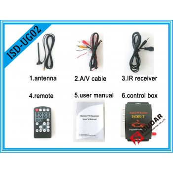 Isudar Digital TV Receiver for Car TV Tuner ISDB-T 2 Way Video Out Put For Japan Brazil South America Free Shipping