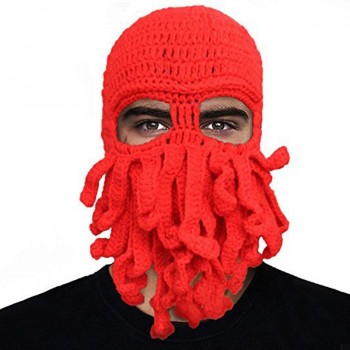 New pure hand-woven octopus wool hat halloween party funny toys