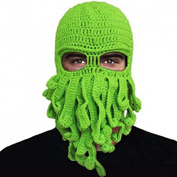 New pure hand-woven octopus wool hat halloween party funny toys