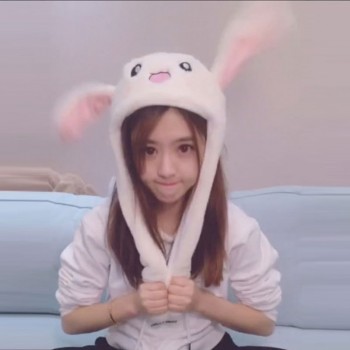 Cartoon Cuddly Moving Ear Rabbit Hat Dance Plush Toy Plush Cap Hat Soft Stuffed Animal Toy Toys for Children