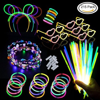 Glow Sticks Favors for Kids/Adults 7 Colors for Glow Necklace/ Flower/Luminous /Heart/Glasses Birthday Halloween Gift