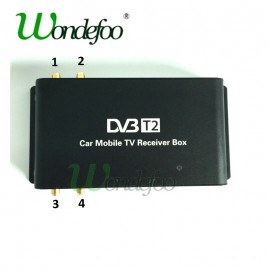 Car 4 Antenna DVB-T2 180-200km/h 4 Mobility Chip DVB T2 Car Digital TV Tuner HD 1080P TV Receiver BOX DVBT2
