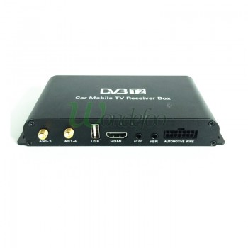 Car 4 Antenna DVB-T2 180-200km/h 4 Mobility Chip DVB T2 Car Digital TV Tuner HD 1080P TV Receiver BOX DVBT2
