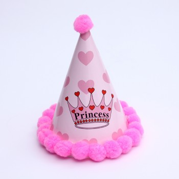 Kids Children Baby Boy Girl amp; Adult Use Happy Birthday Party Hats Crown Prince Princess Dot Star Heart Party Event Shaggy Caps