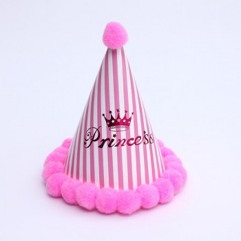 Kids Children Baby Boy Girl amp; Adult Use Happy Birthday Party Hats Crown Prince Princess Dot Star Heart Party Event Shaggy Caps