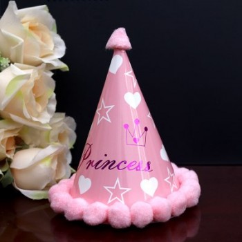 Kids Children Baby Boy Girl amp; Adult Use Happy Birthday Party Hats Crown Prince Princess Dot Star Heart Party Event Shaggy Caps