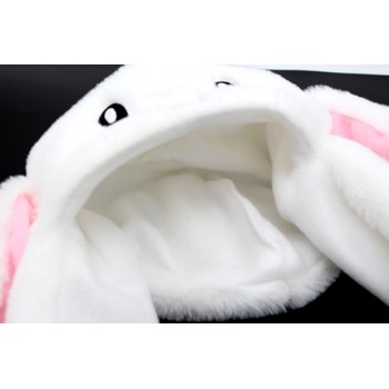 Kocozo Cartoon Cute Rabbit Hats Moving Ears Toy Hat Plush Airbag Cap Kawaii Funny Toy for Girls Children Birthday Christmas Gift