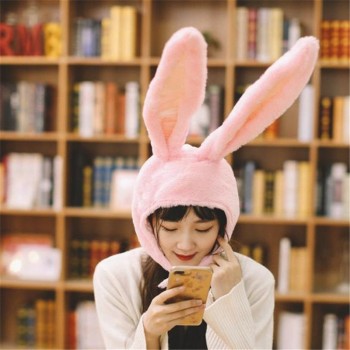 Three-dimensional rabbit ears hat cute pink pig bunny head cover photo props cosplay toy hat plush toys