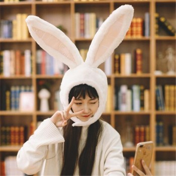 Three-dimensional rabbit ears hat cute pink pig bunny head cover photo props cosplay toy hat plush toys