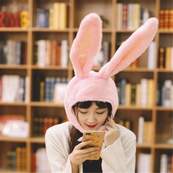 Three-dimensional rabbit ears hat cute pink pig bunny head cover photo props cosplay toy hat plush toys