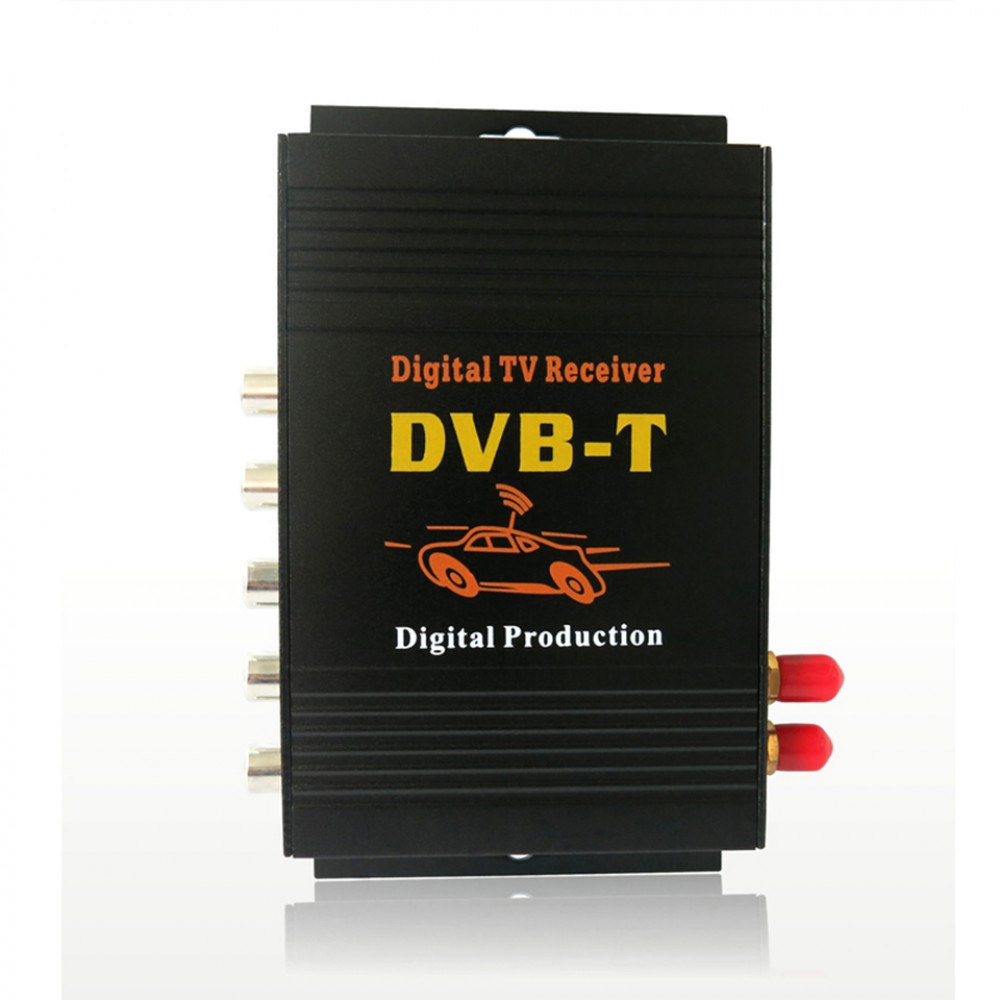 Dual Antenna Car HD Digital TV Turner Receiver Auto TV Box DVB-T DVB-T2 ATSC ISDB-T DVB-TMPEG-4 Two Chip Tuner High Speed