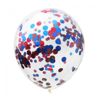 5pcs/lot Transparent Balloons Red Silver Green Blue Confetti Balloons Happy Birthday Baby Kids Party Cartoon Hat Decorations