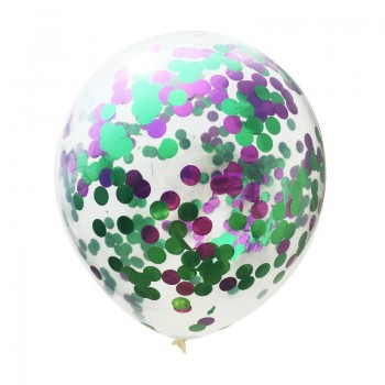 5pcs/lot Transparent Balloons Red Silver Green Blue Confetti Balloons Happy Birthday Baby Kids Party Cartoon Hat Decorations