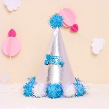Baby boy girl cute First Birthday Party princess prince Crown Hat Gold One Two Three Year Old Glitter party cartoon hats