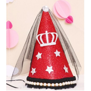 Baby boy girl cute First Birthday Party princess prince Crown Hat Gold One Two Three Year Old Glitter party cartoon hats