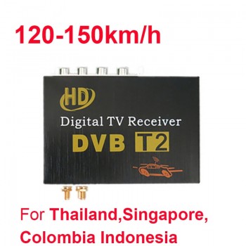Car DVB-T2 TV Receiver Dual Tuner For Car DVD High Speed Mpeg4 Car Digital TV Box Tuner Auto Mobile DVB-T2 Receiver Box