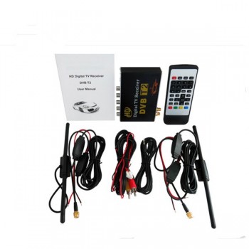 Car DVB-T2 TV Receiver Dual Tuner For Car DVD High Speed Mpeg4 Car Digital TV Box Tuner Auto Mobile DVB-T2 Receiver Box