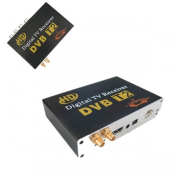 Car DVB-T2 TV Receiver Dual Tuner For Car DVD High Speed Mpeg4 Car Digital TV Box Tuner Auto Mobile DVB-T2 Receiver Box