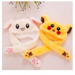 Small White Bunny Ears Can Move Funny Hat Cartoon Plush Hat Gift Rabbit Ear Moving Plush Hat Halloween Gift Kids Party