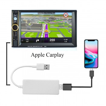 Vehemo USB White Car Link Dongle Auto Link Dongle Navigation Player Link Dongle Smart Link GPS Smart Supports for Apple CarPlay