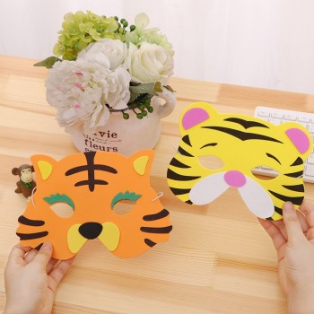 3pcs Random Mask Birthday Party Supplies EVA Foam Animal Zoo Jungle Masks Cartoon Hats Kids Party Dress Up Party Decoration