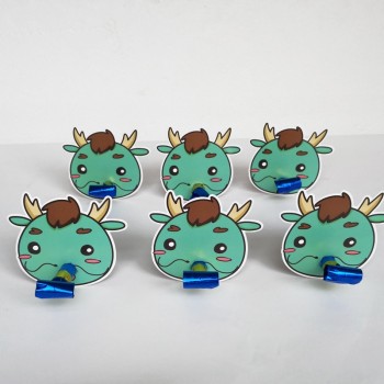 6 Pcs/lot Cute Colorful Cartoon Animals Whistles Children Birthday Party Blowing Dragon Blowout Baby for Birthday Party