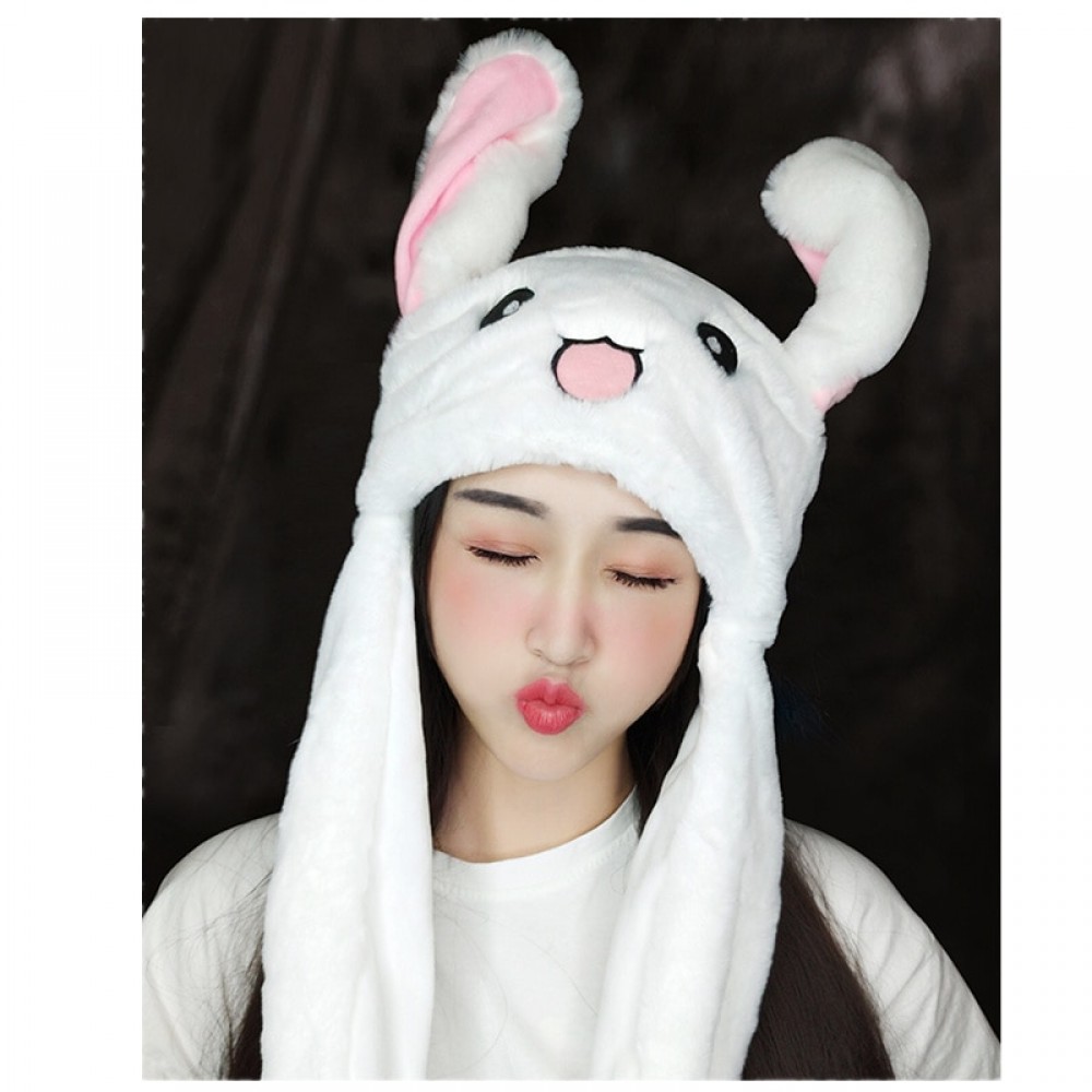 Kids Cartoon Hats Moving Ears Cute Rabbit Toy Hat Airbag Kawaii Funny Toy Hat for Girls Cap Kids Plush Toy For Childrens Toy
