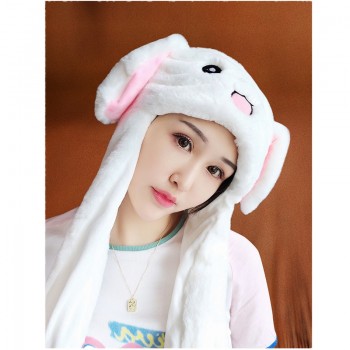 Kids Cartoon Hats Moving Ears Cute Rabbit Toy Hat Airbag Kawaii Funny Toy Hat for Girls Cap Kids Plush Toy For Childrens Toy