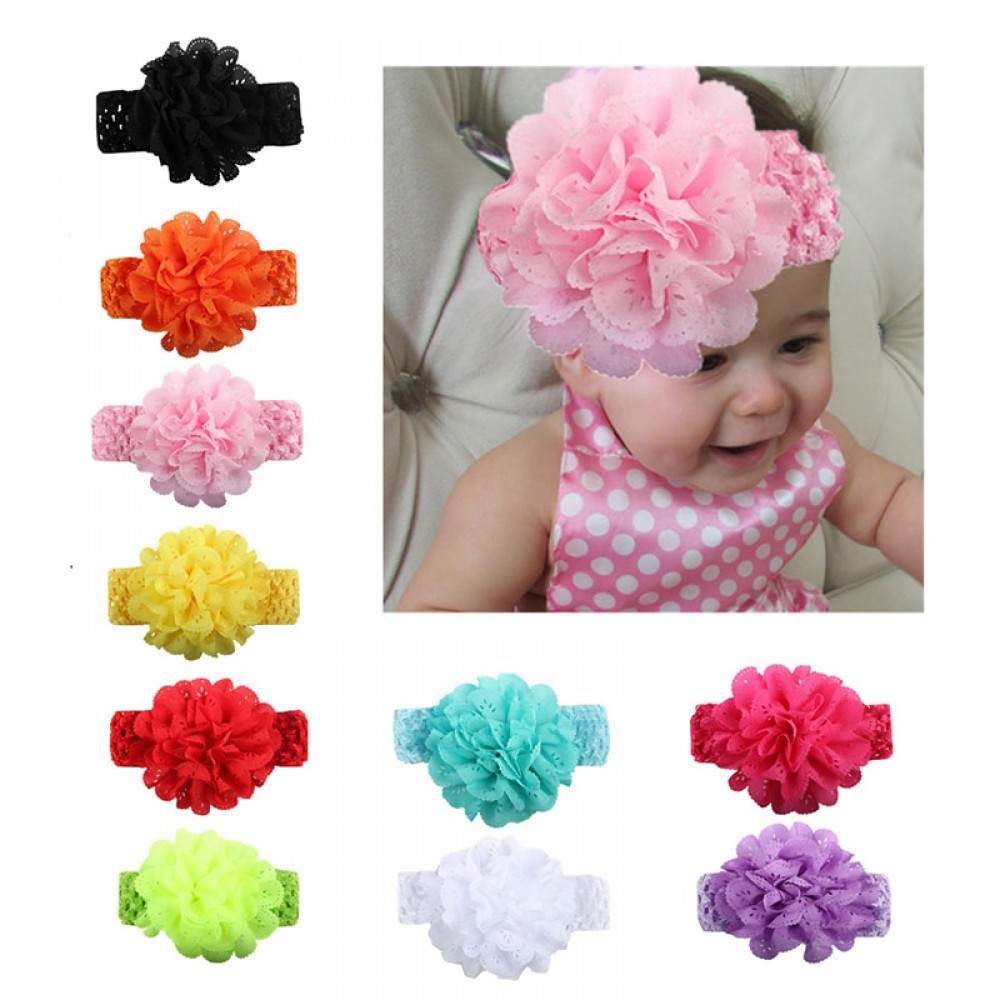 Hairbands Floral For Girls Kids Headband Baby Born Girls Flower Headband Lace Bow Flower Headbands Baby Reborn Toys Cartoon Hats