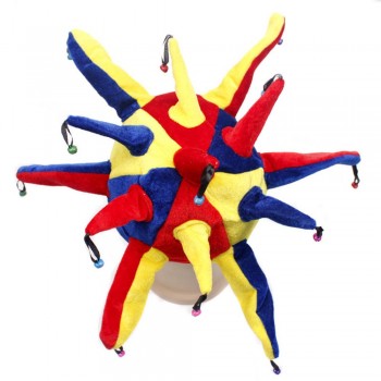 Funny Halloween Masquerade Colorful Decoration Cosplay Clown Hat +Red Nose Adult Child Carnival Clown Costume