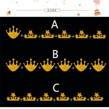 6pcs/pack Star Crown Cartoon Hat Headbands DIY Party Photo Props Golden Pink Crown Baby Kids Adults Birthday Party Decoration