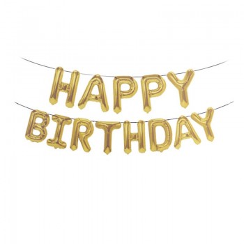 16inch English Happy Birthday Balloon Set Rose Gold Letter Aluminum Foil Balloon Party Decorated Cartoon Hat Toy Ballon Toys