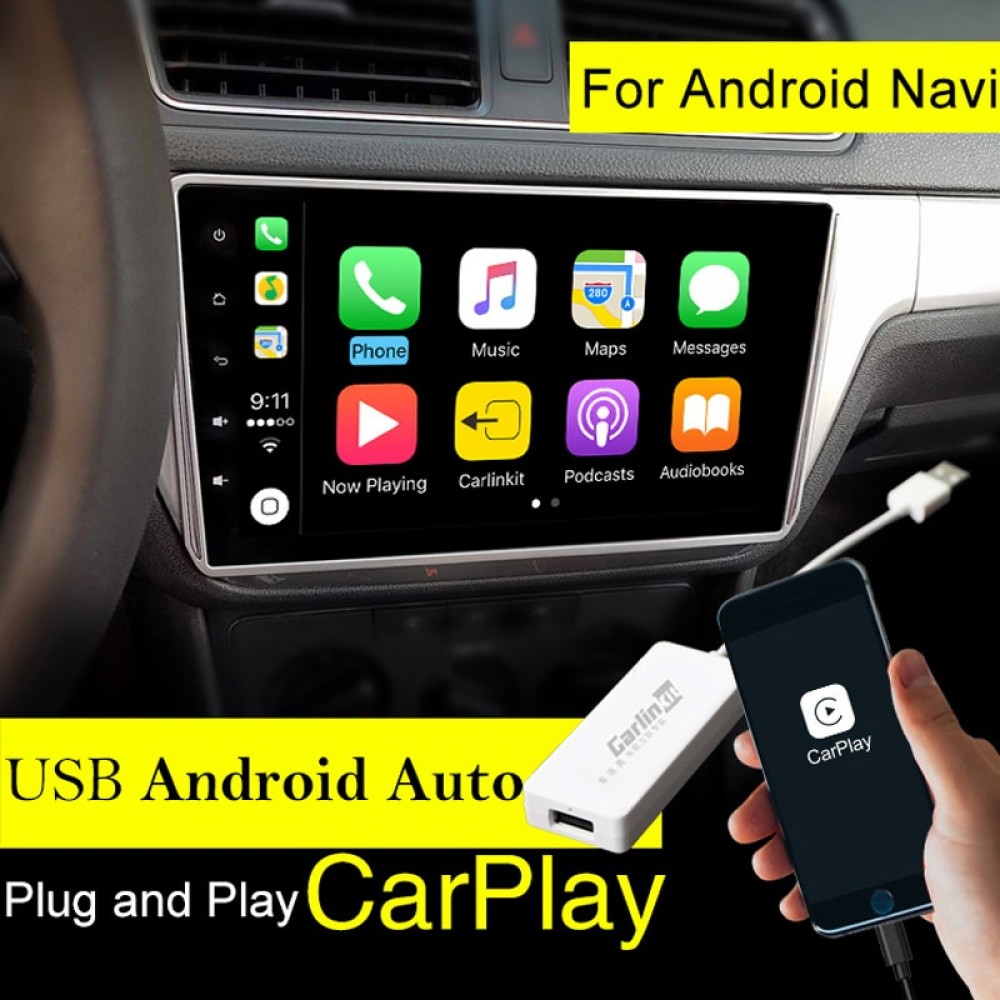 Carlinkit USB Apple Carplay Dongle for Android Auto iPhone iOS12 Carplay Support Android/MTK WinCE system Car Navigation Player
