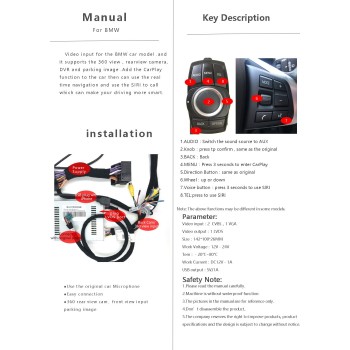 Carlinkit Reversing Camera Interface Module for BMW 2/3/4/5/7Series With NBT System With Carplay Mirroring