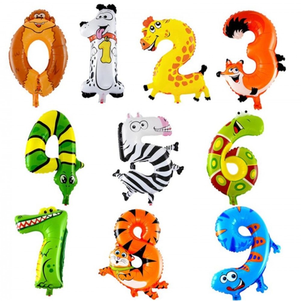 Animal Balloons Jungle Safari Party Baloons Jungle Party Decorations Foil Animal Ballon Birthday Party Decor Kids cartoon hat